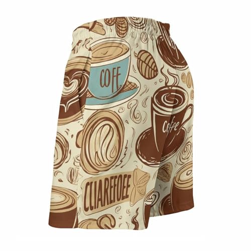 Men's Swim Trunks Coffee Beach Shorts Quick Dry Summer Bathing Suit Swimwear Beachwear with Pockets4