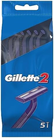 Gillette 2 Men's Disposable Razor, 5 Units - Pack of 2 image 3