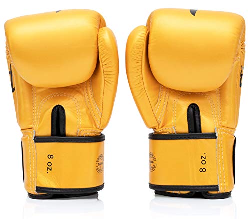 Image of Fairtex BGV1 Muay Thai Boxing Training Sparring Gloves for Men, Women, Kids| Premium Quality, Light Weight & Shock Absorbent 16 oz Boxing Gloves -Falcon Gold