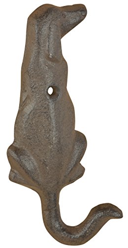Esschert Design Gancho para rabo de cachorro série LH229, marrom antigo