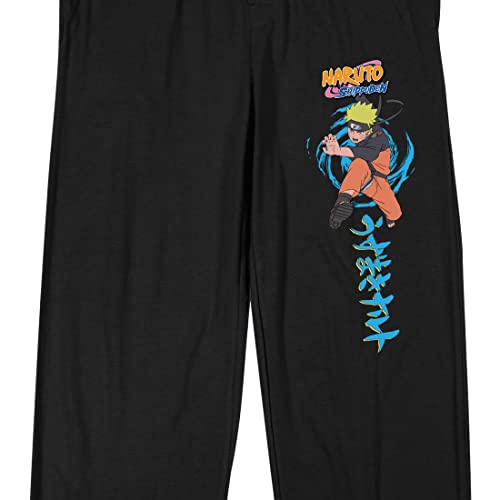 Bioworld Naruto Shippuden Naruto Kanji Men's Black Quick Turn Sleep Pajama Pants2