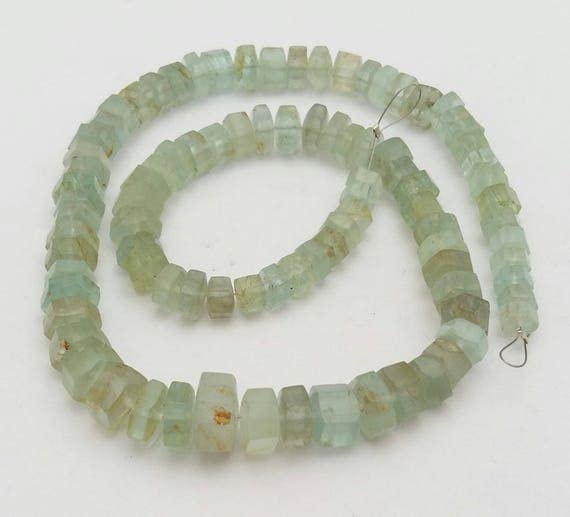 Aigue-marine perles hexagones AAA de 5-11mm pour création de bijoux haut de gamme