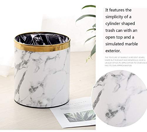 Caneca de basura Frins 10 litros blanca mármol miniatura 2