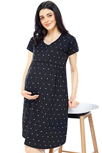 Image of ZEYO Women's Cotton All Over Print Above Knee Short Nightdress