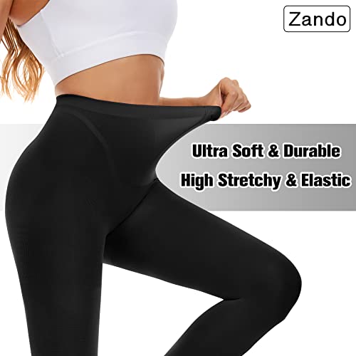 Zando Solid Color Tights For Women Footed Compression Stockings Run Resistant Dance Tights 80 Denier Sheer Tights Control Top Pantyhose Footed Sheer Tights Semi Opaque Panty Hose Z Pink One Size #TOP4