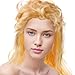 Hemoton Gold Long Hip Hop Wig for Men and Women, Straight Heavy Metal Rocker Costume Hair, Masquerade Party Punk Rocker Wig, Fashionable Halloween Cosplay Accessory