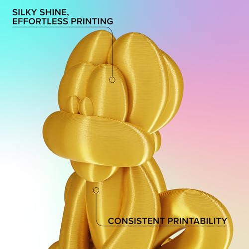 Image of Polymaker Panchroma Silk PLA Filament 1.75mm 1kg, Shiny Gold, New and Improved Formula, Better Strength, Printing Speed and Clog-Free. Works in Most FDM and Multicolor 3D Printers.