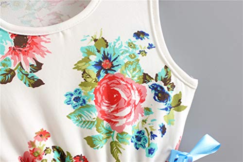 image for Csbks Toddler Kids Cute Floral Sundress Tulle Tutu Skirt Baby Girls Dr