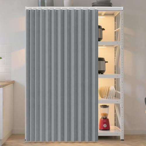 �V���[�g�T�C�Y�̖{�I ���Ă��h�~�A�ϖ��Ր��� �L�b�`���p�H��I�J�[�e���A�h�����s�v�̃L���r�l�b�g�h�o�J�[�e���A�L���r�l�b�g�ƃV���[�Y�L���r�l�b�g�p(Gray,80x150cm/32x59in)