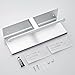 Gricol Double Toilet Paper Holder with Shelf Wall Mount, Dual Self Adhesive Roll Tissue Holder for Mobile Phone Storage, Aluminum Rustproof Commercial Toilet Paper Dispenser