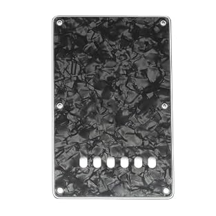Fits China Squier guitar back plate only.It will not line up US/Mexico Standard Strat.You may need a screw hole modification for other guitar 6 countersunk mounting screws holes and 6 individual string holes Plastic made,2.0-2.2mm thickness Double la...