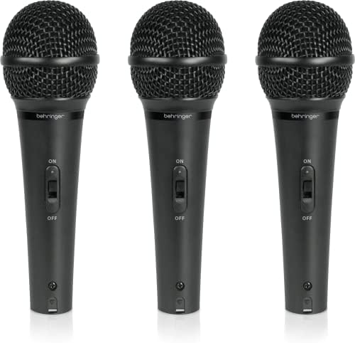 Behringer ULTRAVOICE XM1800S 3 Dynamic Cardioid Vocal and Instrument Microphones (Set of 3) ,Black
