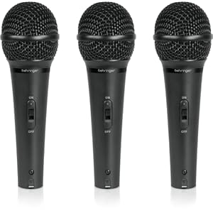 Behringer ULTRAVOICE XM1800S Dynamic Handheld Microphone, 3 Pack