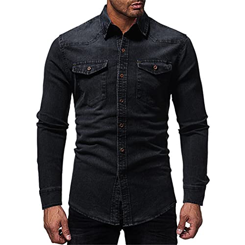 Chemise en jean noir homme pour un style casual et élégant en automne