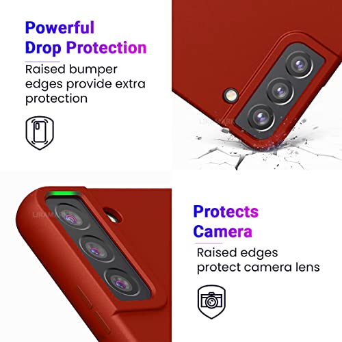 Image of LIRAMARK Liquid Silicone Soft Back Cover Case for Samsung Galaxy S22 Plus (Red)