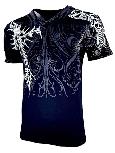 Rebel Saint by Affliction Men's T-Shirt Fracture4