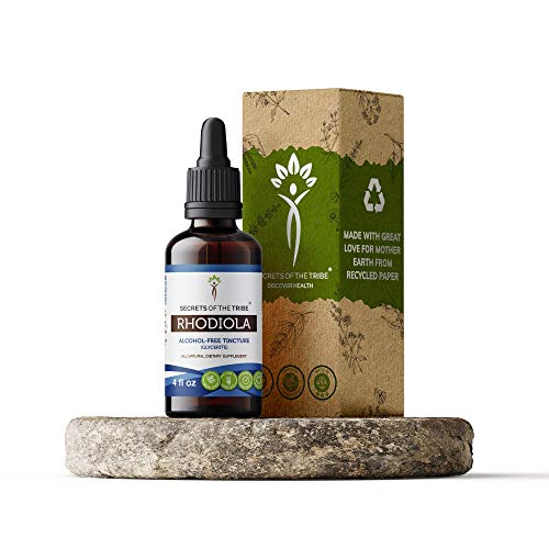 Secrets Of The Tribe Rhodiola Alcohol-Free Tincture (Glycerite) 655 mg Organic Rhodiola (Rhodiola Rosea) Dried Root (4 Fl Oz) Energy Support Supplement