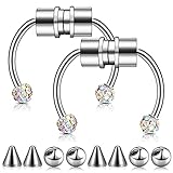 Magnetische Nase Reifen: Werden Sie gleich 2 Stück Nasenringe mit Magneten Design erhalten und 3 Dekorationen aus verschiedenen Stilen, so dass man den Spaß an der Nase Nägel ohne Piercing genießen kann, und sei eine kühler Mann/ Frau