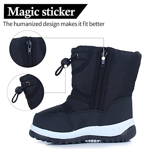 EQUICK Boys Girls Winter Boots Waterproof Lightweight Kid Snow Boots with Fur Outdoor (Toddler/Little Kid/Big Kid)3