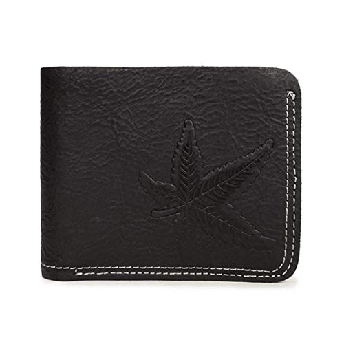 Preisvergleich Produktbild LIUYALE Herrenbrieftasche, Premium-Leder, dünne Vordertasche Mappe, Visitenkarten-Etui, RFID Barrier Leicht (Color : Black)