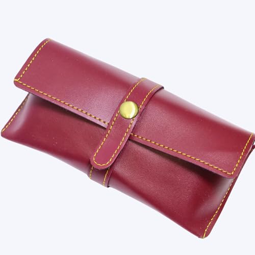 Image of Personalized Leather Goggle Cover | Custom Name | Unisex Faux Leather Eyewear Case with Button Closure | Travel-Friendly & Durable Sunglasses Holder for Men & Women