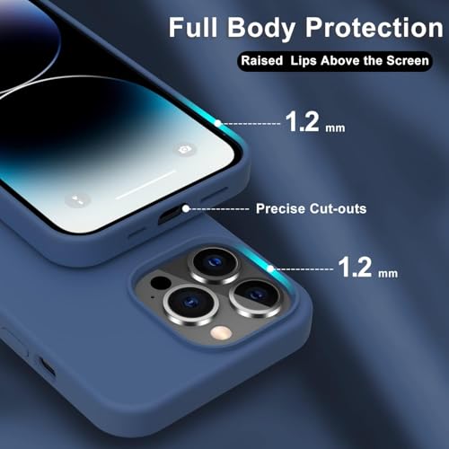 Image of DIZORO Silicone Back Case for iPhone 14 Pro Max, Soft-Touch Phone Microfiber Silicone Back Cover for iPhone 14 Pro Max-Blue