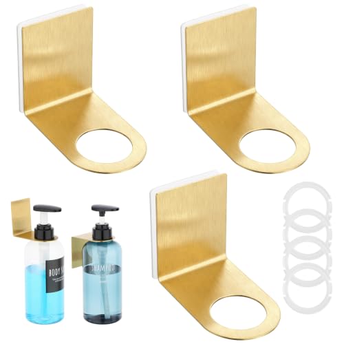 Image of Segbeauty 3pcs Non-Drilling Adhesive Bottle Dispenser Holder, Dia 1.3in