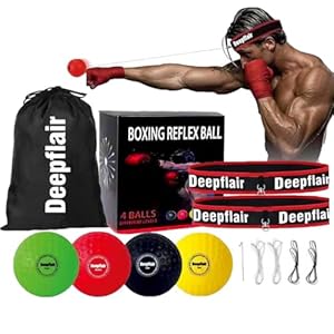 4pcs Boxing Reflex Balls Set Adjustable Headband Boxing Accessories for Quick Reflexes Improve Speed and Hand-Eye Coordination
