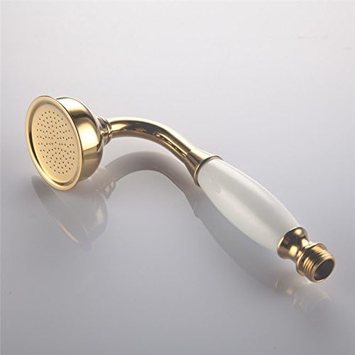 Shile Traditional Brass Ceramics Telephone Handheld Shower Head with 1.5 Meter Hose for Bathroom Gold Finish