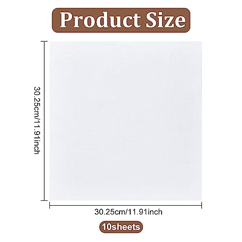BENECREAT 10 Pieces White Cotton Embroidery Fabric - Image 2