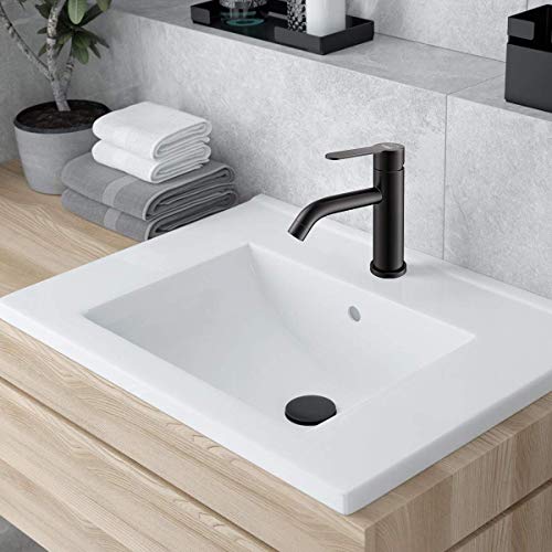 Amazing Force Black Bathroom Faucet Black Single Hole Bathroom Sink Faucet Single Handle Matte Black Bathroom Faucet Vanity Faucet- Sink Drain & Deck Plate Not Included 1.2 Gpm #TOP2