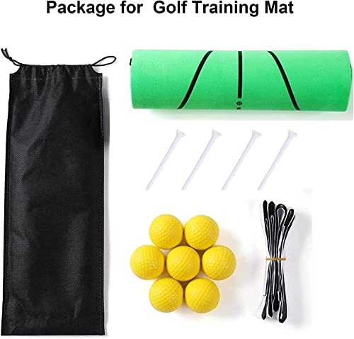 Golf Swing Mat, Mini Golf Hitting Mat Portable For Swing Detection Batting, Practice Putting Mat Golf Training Aid & Golf Games For Men, Women, Kids.with 7 Balls #TOP4