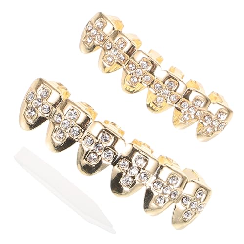 SHERCHPRY 1 Juego disfraz de rapero cosplay parrillas vestidos decoración parrilla de un solo diente joyas decorativas de Levántate accesorios diamante de imitación reja colocar