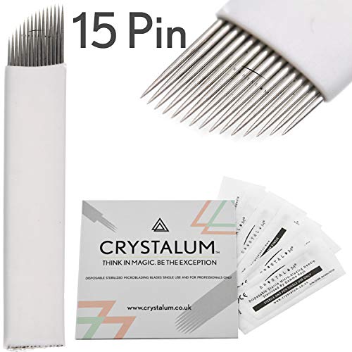 Microblading Needles 0.20mm Blades 15 Pin 20pcs Micro Blade Eyebrow Tattoo MakeUp Supplies PMU Products Kit CRYSTALUM Microblading Needles 0.20mm Blades 15 Pin 20pcs Micro Blade Eyebrow Tattoo MakeUp Supplies PMU Products Kit CRYSTALUM