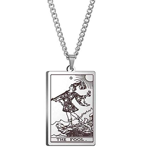 Jude Jewelers Retro Vintage Stainless Steel Tarot Card Rider Waite Pendant Necklace