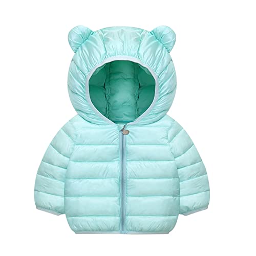 Boys Fall Hooded Jacket Girls Winter Warm Solid Coats Outerwear Bear Ears Hooded Padded Outwear Boys Bubble