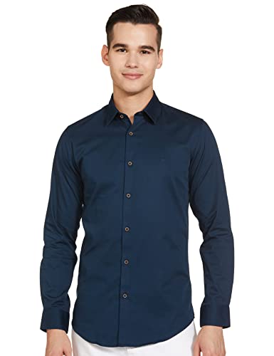 Peter England Mens Slim Fit Shirt (PCSFSSLPG55135_Navy 44) (B0BKQ58V1V) Amazon Price History, Amazon Price Tracker