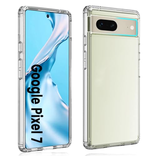 HuwaiH Handyhülle für Google Pixel 7 Hülle, Anti-Rutsch Stoßfest Haltbarkeit Schutzhülle, Anti-Fingerabdruck Kratzfest, Transparent Nicht Vergilbend Weich TPU Soft Case, Passgenau für Pixel 7