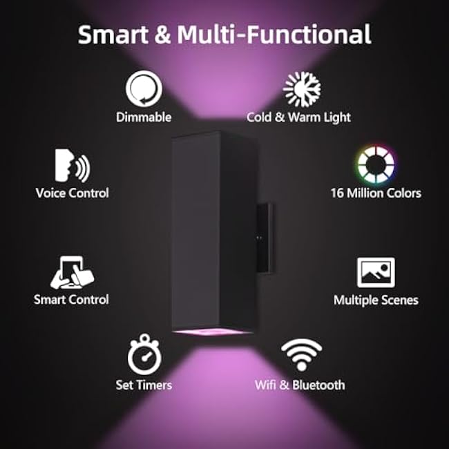 KIZON Smart Porch Lights RGB LED Exterior Lighting Fixtures Outdoor Lights