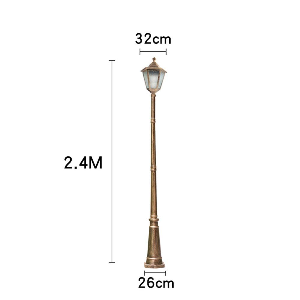 Lanterne d'extérieur traditionnelle vintage victorienne à tête unique pour extérieur, terrasse, terrasse, jardin, borne coloniale de luxe, IP55