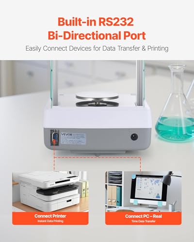 Image of VEVOR Analytical Balance, 120 g x 0.001 g High Precision Accuracy Lab Scale, g /oz /ct /mg 4 Units Electronic Digital Analytical Balance with Glass Draft Shield, for Laboratory Jewelry Pharmacy