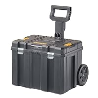 DEWALT Tool Box with Wheels Modular, Large Rolling Tool Box With Telescopic Handle, Portable Carrier Deep Stackable TSTAK Storage (DWST17820)