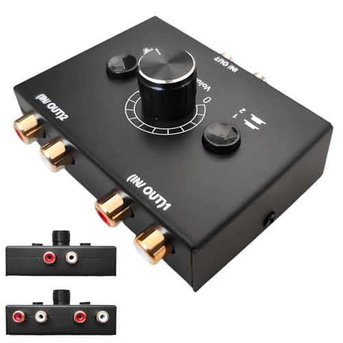 RCA Stereo Audio Switch 2 1 -IN-1 -OUT: R/L Selector con control de volumen bidireccional Aux Sound