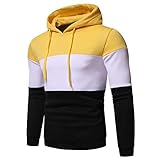 ❤-✿ ✿ - Yowablo Herren-Kapuzen-Sweatshirt mit Kapuze, Pullover, Kleidung, Trainingsanzug, langärmlig, Winter, lässig, Oberteil, Bluse Gr. XXL, 5 x Gelb.