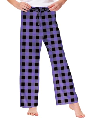 Image of Remimi Girl Boy Plaid Pants Drawstring Summer Casual Loose Bottoms 5-14 Years
