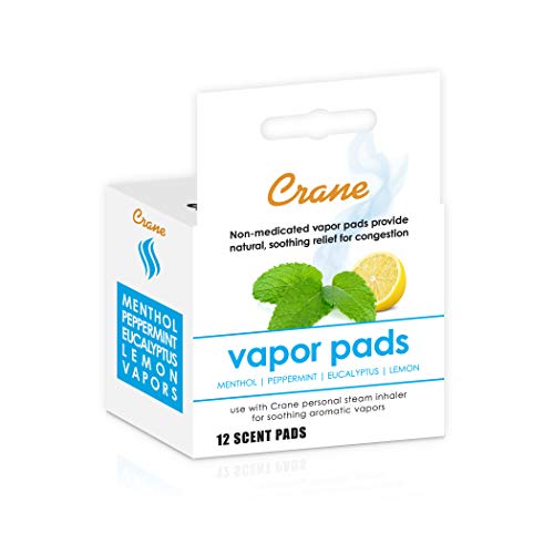 Crane Vapor Pads for EE-5948 Cordless Personal Steam Inhaler, White, 12 Count (Pack of 1)