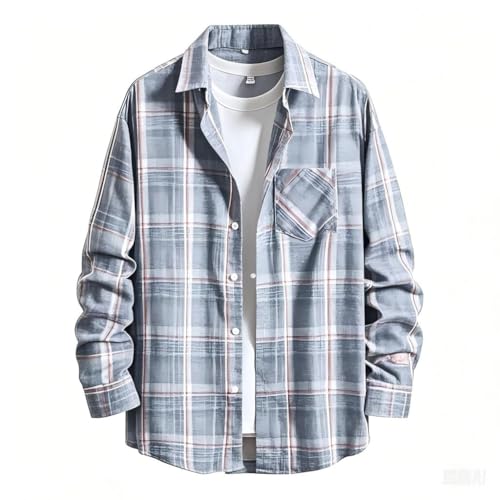 NUOREEL Men's Regular Fit Long Sleeve Plaid Flannel Shirt, Button Down Shirts Casual Shirts