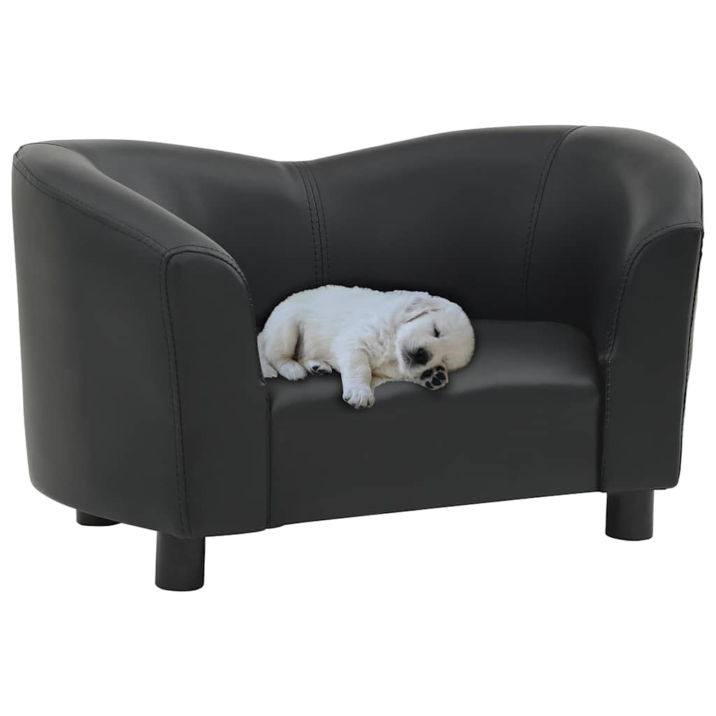 vidaXL Hundesofa Schwarz 67x41x39cm Kunstleder Hundecouch Hundebett Haustier