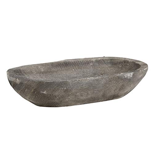 Image of Santa Barbara Design Studio Table Sugar Hand Carved Paulownia Wood Dough Bowl, Small, Charcoal