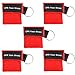 PHCOZY 5 Pcs CPR-Maske Schlüsselanhänger mit Rückschlagventil und Beatmungstuch von MojiDecor Atmen Barriere in Rot Ask 5 günstig Kaufen-PHCOZY 5 Pcs CPR-Maske Schlüsselanhänger mit Rückschlagventil und Beatmungstuch von MojiDecor Atmen Barriere in Rot